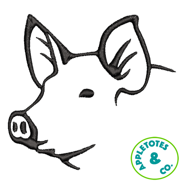 Sleek Pig Head Machine Embroidery File for 18 Inch Dolls