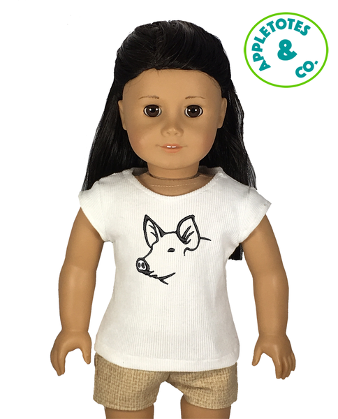 Sleek Pig Head Machine Embroidery File for 18 Inch Dolls