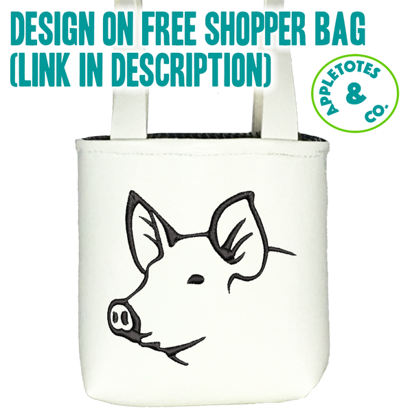 Sleek Pig Head Machine Embroidery File for 18 Inch Dolls