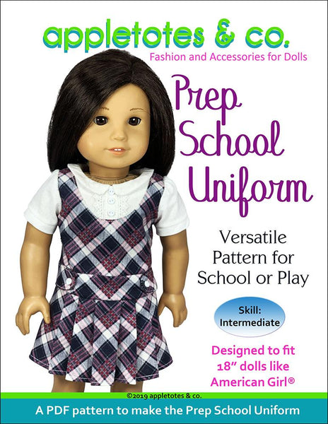 Prep School Uniform Sewing Pattern for 18 Inch Dolls