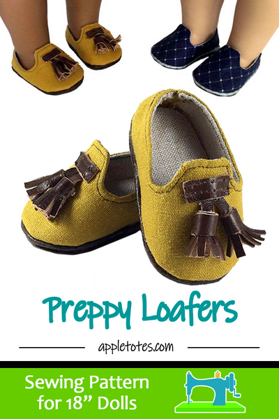 Preppy Loafers Sewing Pattern for 18 Inch Dolls