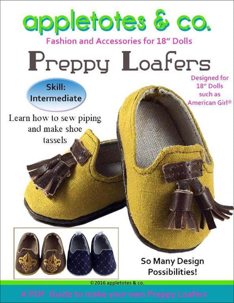 Preppy Loafers Sewing Pattern for 18 Inch Dolls