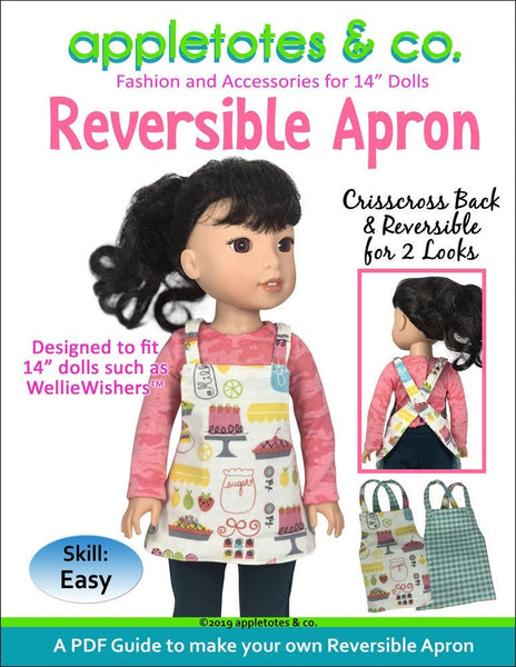 Reversible Apron Sewing Pattern for 14 Inch Dolls