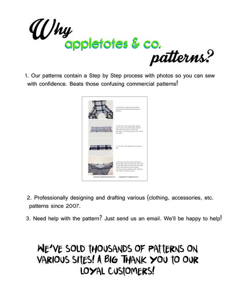 Reversible Apron Sewing Pattern for 14 Inch Dolls