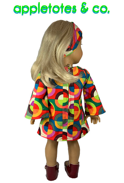 Stevie 70s Dress Sewing Pattern for 18 Inch Dolls