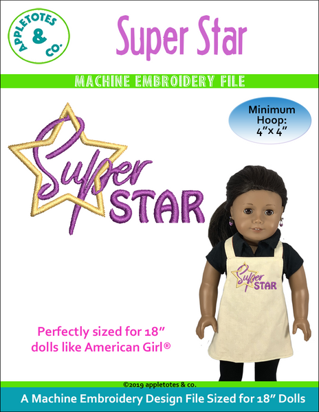 Super Star Machine Embroidery File for 18 Inch Dolls