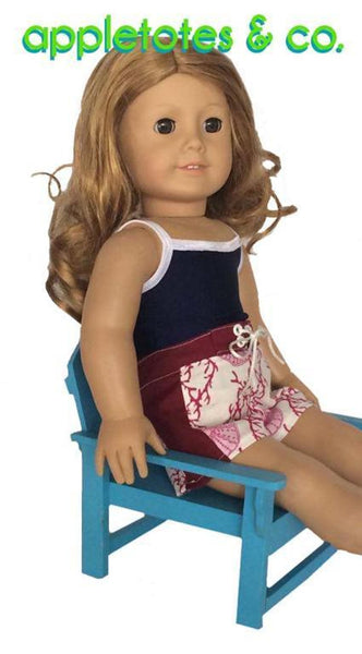 Surf's Up Board Shorts Sewing Pattern for 18 Inch Dolls