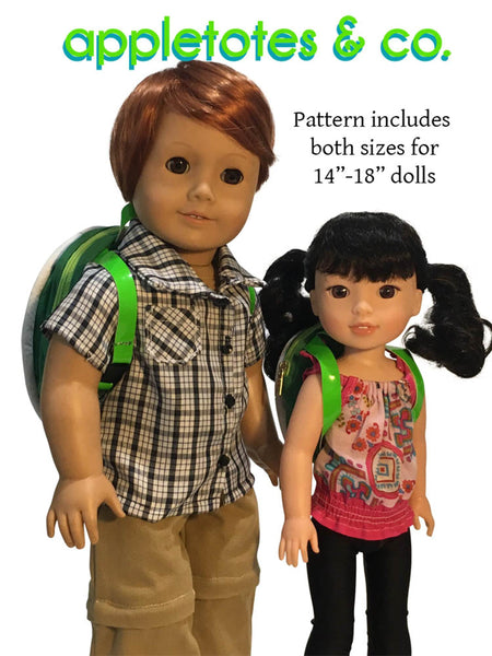 Turtle Backpack Sewing Pattern for 14 Inch & 18 Inch Dolls