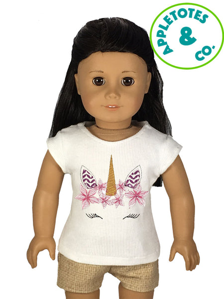 Unicorn Machine Embroidery File for 18 Inch Dolls