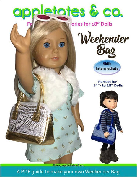 Weekender Bag Sewing Pattern for 14 Inch -18 Inch Dolls