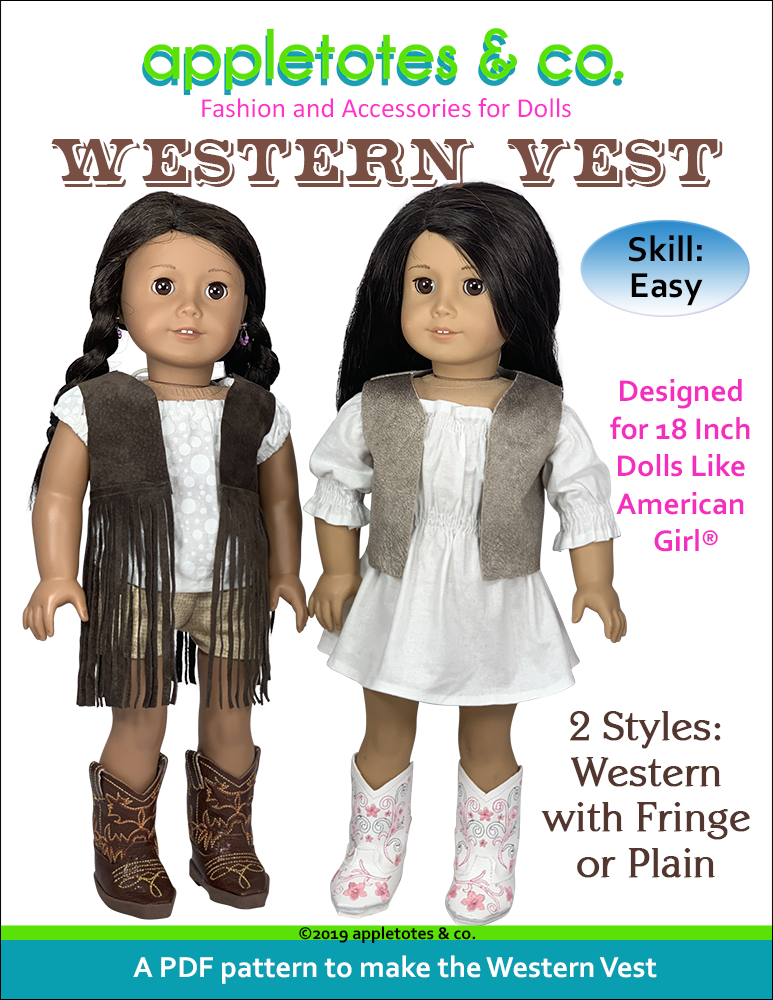 Free Western Vest Sewing Pattern for 18 Inch Dolls Appletotes Co