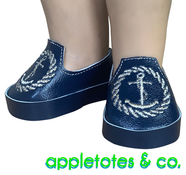 Admiral Shoes ITH Embroidery Patterns for 18 Inch Dolls