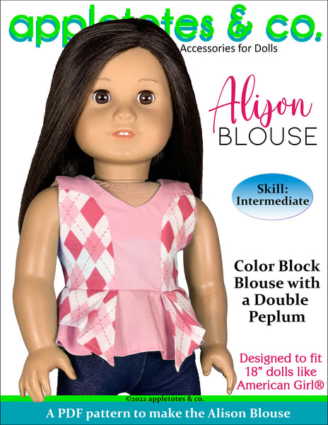 Alison Blouse 18 Inch Doll Sewing Pattern