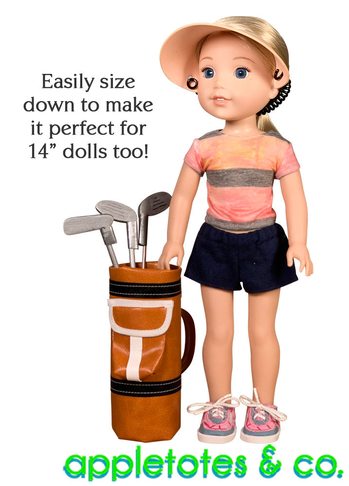 Golf Bag Sewing Pattern for 18 Inch Dolls Appletotes & Co.