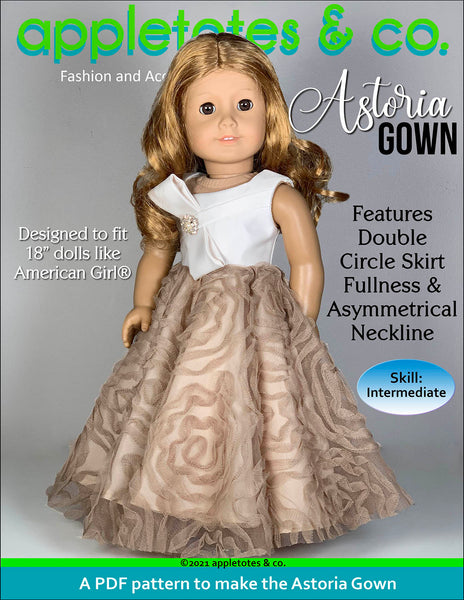 Astoria Gown 18 Inch Doll Sewing Pattern