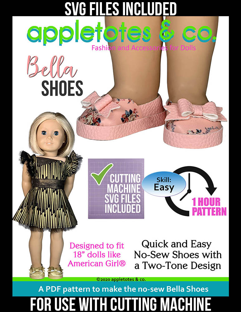 18 inch deals doll shoes pattern