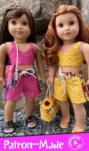 Surf's Up Board Shorts Sewing Pattern for 18 Inch Dolls