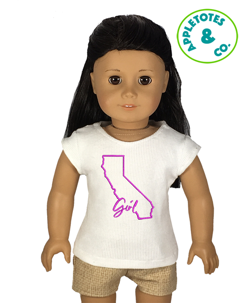 California Girl Machine Embroidery File for 18 Inch Dolls