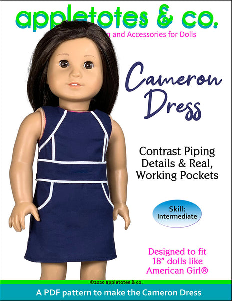 Cameron Dress Sewing Pattern for 18 Inch Dolls
