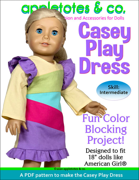 Casey Play Dress Sewing Pattern for 18 Inch Dolls