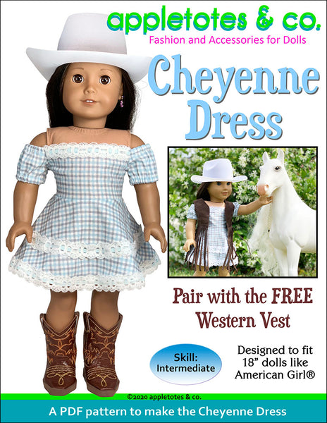 Cheyenne Dress Sewing Pattern for 18 Inch Dolls