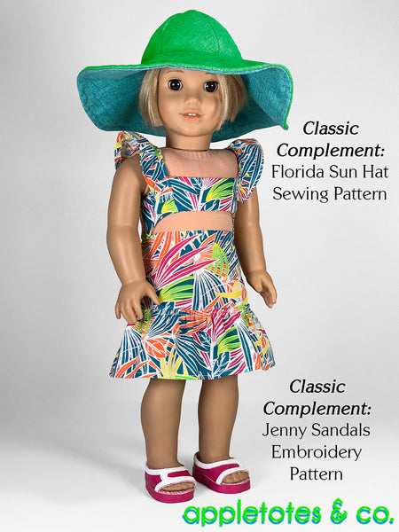 Corsica Summer Dress 18 Inch Doll Sewing Pattern