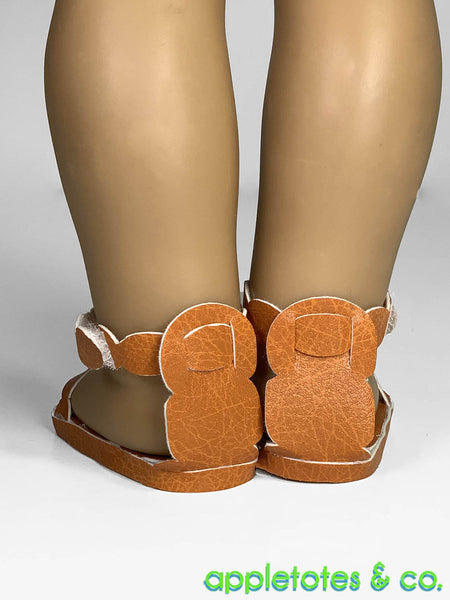 Courtney Sandals No-Sew 18 Inch Doll Pattern - SVG Files Included