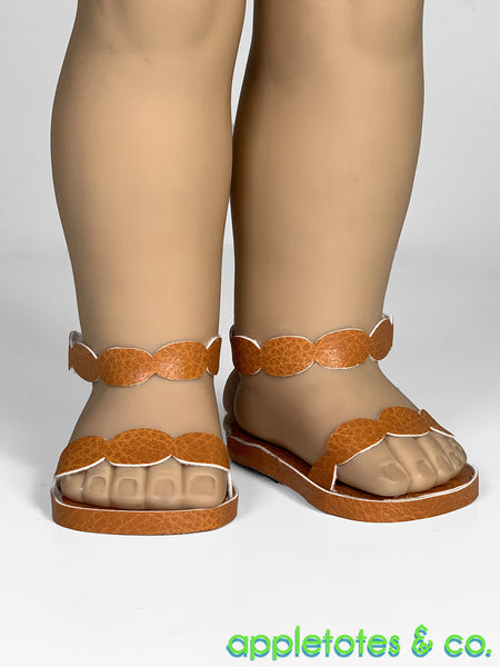 Courtney Sandals No-Sew 18 Inch Doll Pattern - SVG Files Included