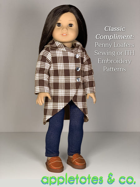 Darla Coat 18 Inch Doll Sewing Pattern - SVG Files Included
