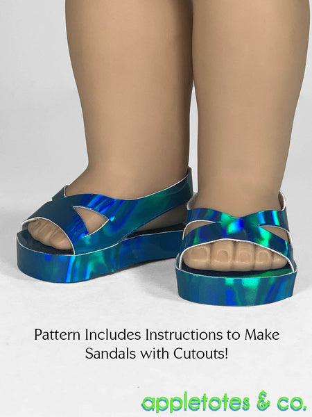 Demi Sandals 18 Inch Doll Pattern - SVG Files Included