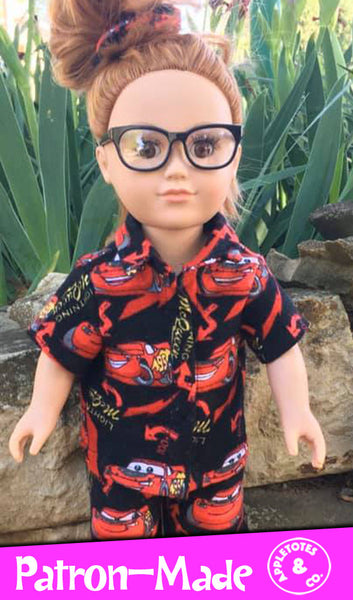 Devon Button-Down Shirt Sewing Pattern for 18 Inch Dolls