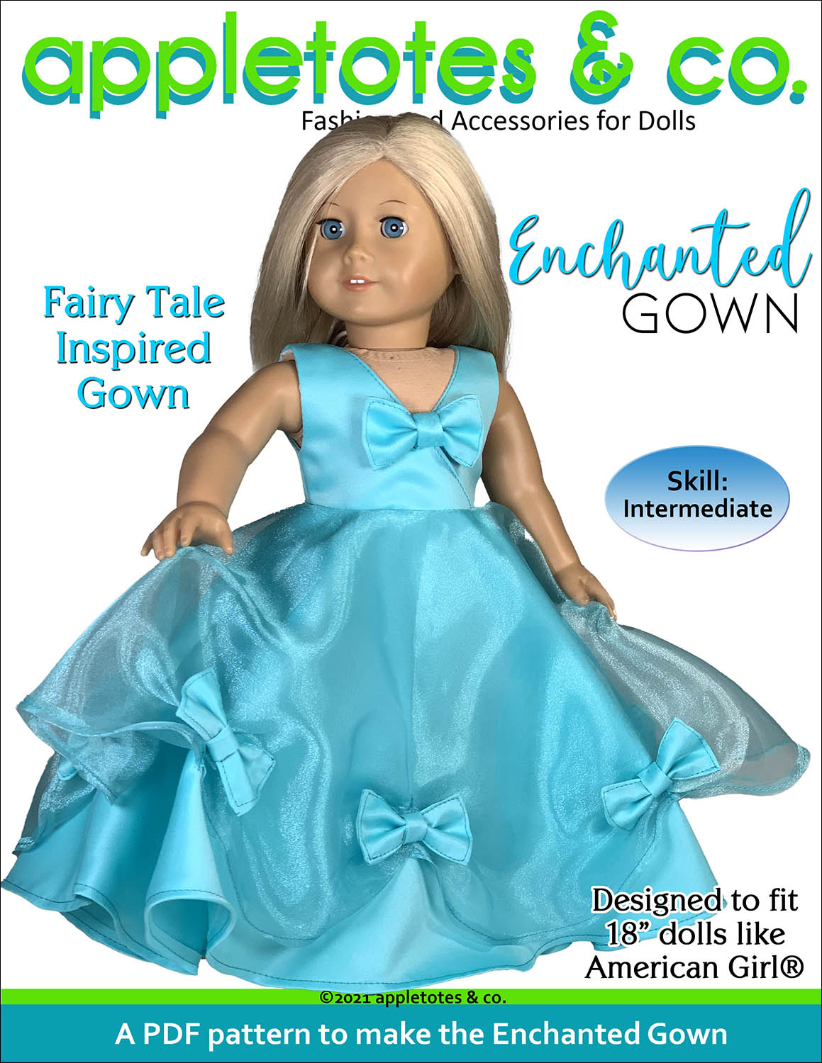 Free Enchanted Gown Sewing Pattern for 18 Inch Dolls – Appletotes & Co