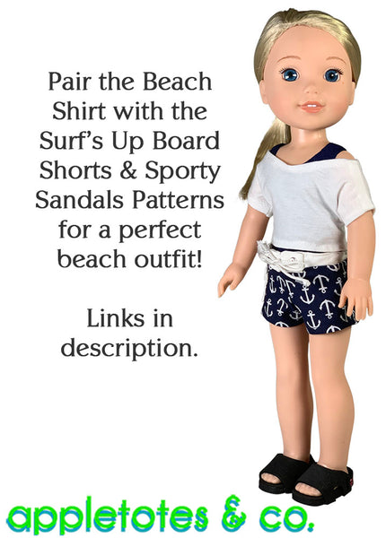 Free Easy Beach Shirt Sewing Pattern for 14.5 Inch Dolls
