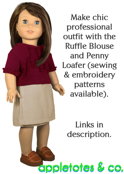 Free Wrap Skirt Sewing Pattern for 18 Inch Dolls