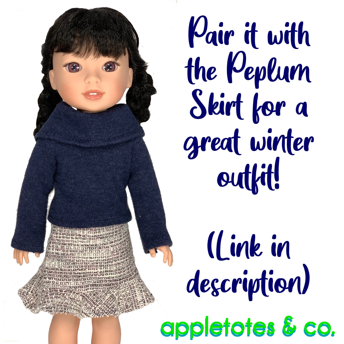 Turtleneck Sweater Sewing Pattern for 14 Inch Dolls Appletotes Co
