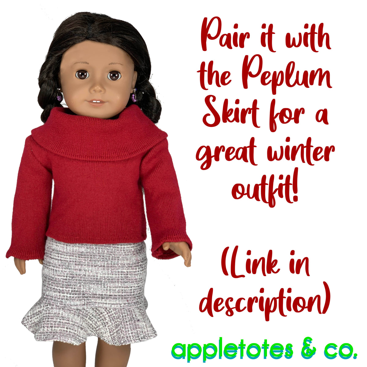 Turtleneck Sweater Sewing Pattern for 18 Inch Dolls Appletotes Co