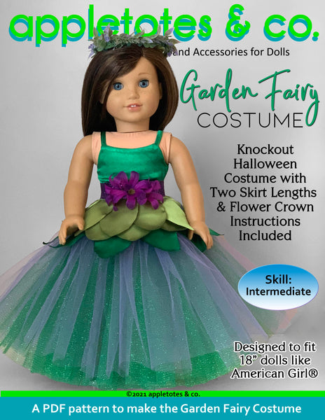 Garden Fairy Costume 18 Inch Doll Pattern