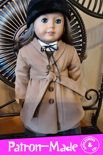 Geneva Swing Coat 18 Inch Doll Sewing Pattern