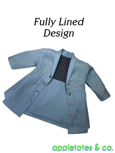 Geneva Swing Coat 18 Inch Doll Sewing Pattern