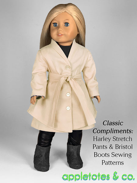 Geneva Swing Coat 18 Inch Doll Sewing Pattern