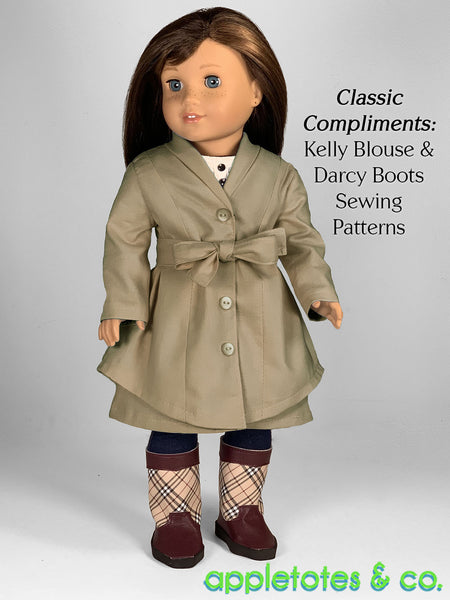 Geneva Swing Coat 18 Inch Doll Sewing Pattern