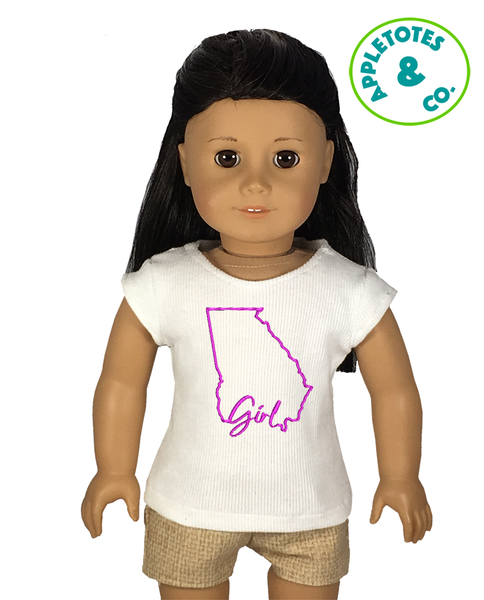 Geogia Girl Machine Embroidery File for 18 Inch Dolls