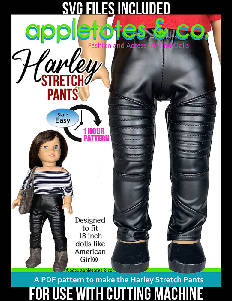 Harley Stretch Pants 18 Inch Doll Sewing Pattern - SVG Files Included