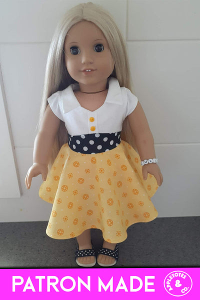 Janelle Dress 18 Inch Doll Sewing Pattern