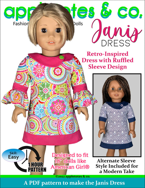 Janis Dress 18 Inch Doll Sewing Pattern
