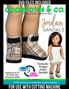 Jordan Sandals 18 Inch Doll Pattern - SVG Files Included