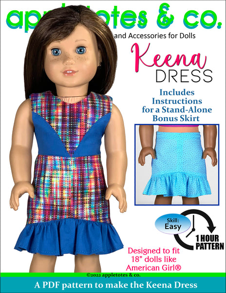Keena Dress 18 Inch Doll Sewing Pattern