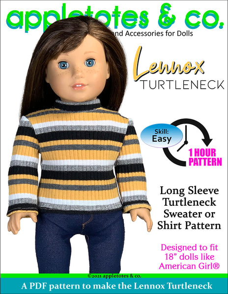 Lennox Turtleneck 18 Inch Doll Sewing Pattern