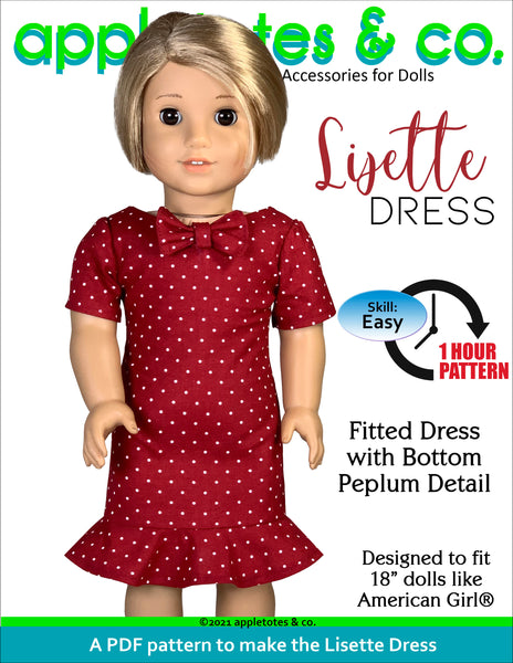 Lisette Dress 18 Inch Doll Sewing Pattern