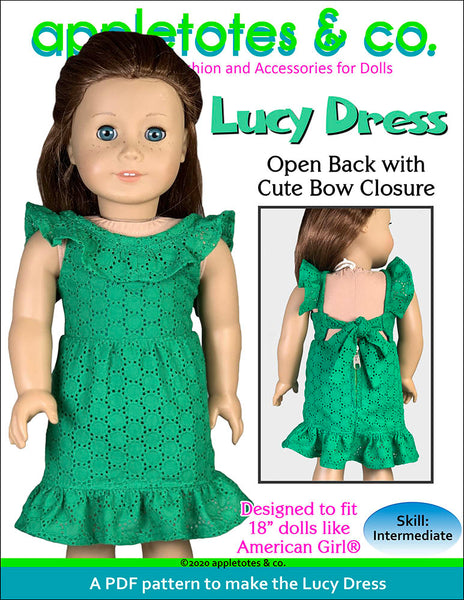 Lucy Dress Sewing Pattern for 18 Inch Dolls